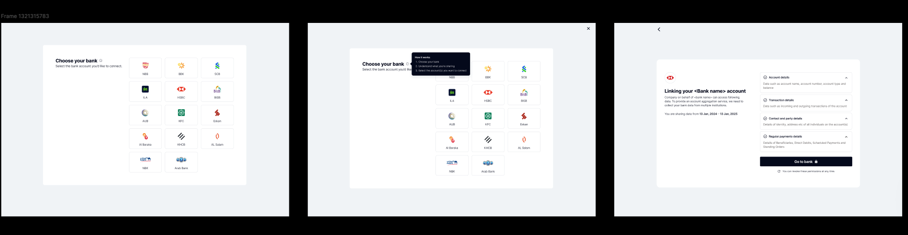 Full mobile flow from selection to success